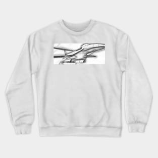 Fighter jet black and white Crewneck Sweatshirt